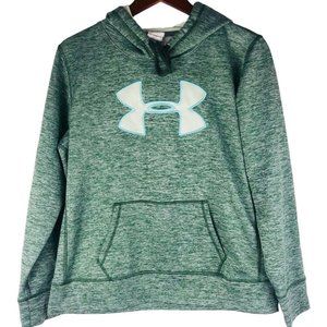 Under Armour Storm Hoodie Sweatshirt Large Blue Gray Heathered Big Logo